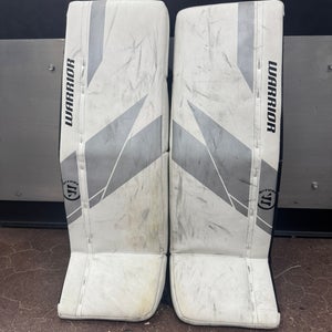 White 24" Youth Warrior Ritual G7 Goalie Leg Pads (Used)