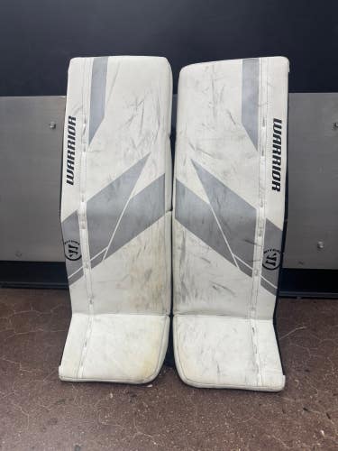 White 24" Youth Warrior Ritual G7 Goalie Leg Pads (Used)