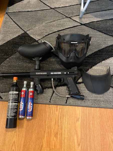 Lightly Used Paintball Bundle(Tippmann Gun, Mask, Neck Guard and 3 Co2 Cartridges)