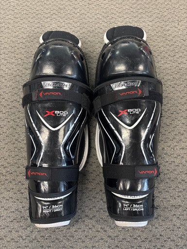 Used Bauer X800 LITE Senior Shin Guards Black 14" 11858-S000077273