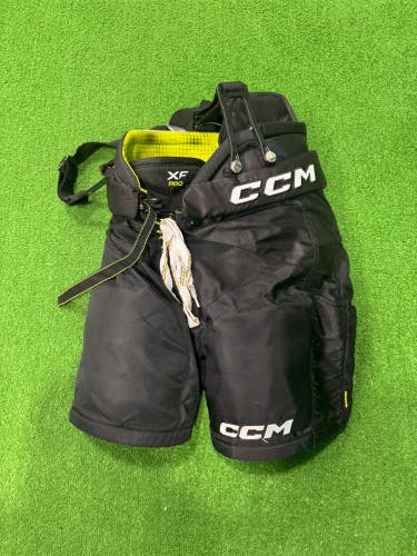 Black Junior Medium CCM Tacks XF Pro Hockey Pants (Used)