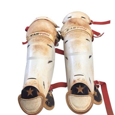 Used Easton JEN SCHRO EASTON X SHIN GUARDS Catchers Leg Guards White Intermed 11760-S000079003