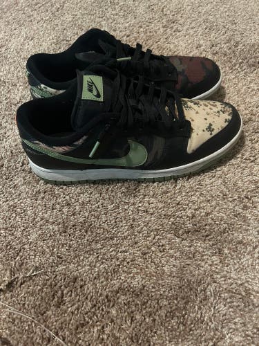 Black Men's Size M 11.5 (W 12.5) Adult Nike Dunk Low Shoes (Used)
