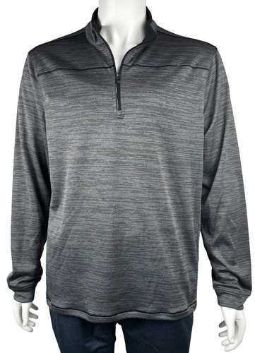 Pebble Beach Mens Large Gray Dry-Luxe Performance 1/4 Zip Shirt Pull Over New
