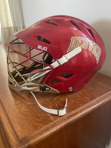 Game Worn Denver Pioneers Lax Helmet