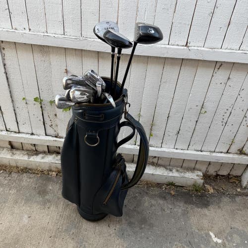 Wilson Mens Right Handed Golf Club Complete Set With Vintage MacGregor Staff Bag
