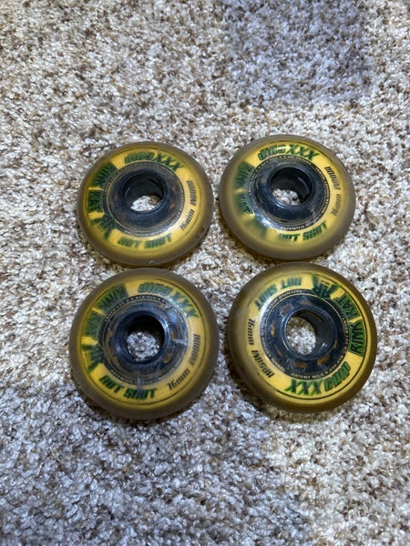 Used 4 76mm Rink Rat Hotshot Inline Skate Wheels