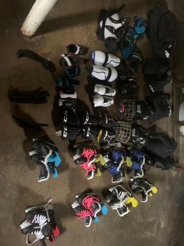 Youth hockey gear and bag