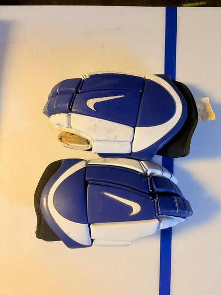 Nike Blue & White Retro Hockey Gloves