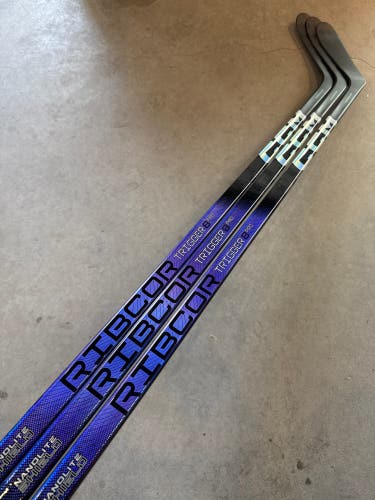3 PACK 95 Flex P28 Senior CCM RibCor Trigger 8 Pro Left Hand Hockey Stick Pro Stock NHL (New)