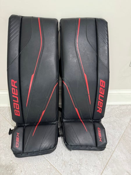 Bauer GSX Goalie Leg Pads Large (30+1) Black + Red