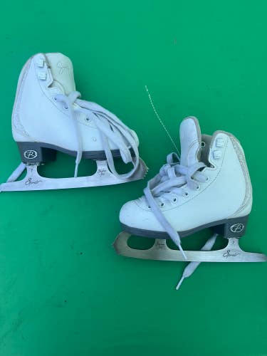 White Riedell Sparkle Figure Skates Junior 10