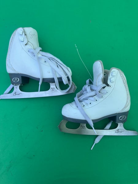 White Riedell Sparkle Figure Skates Junior 10