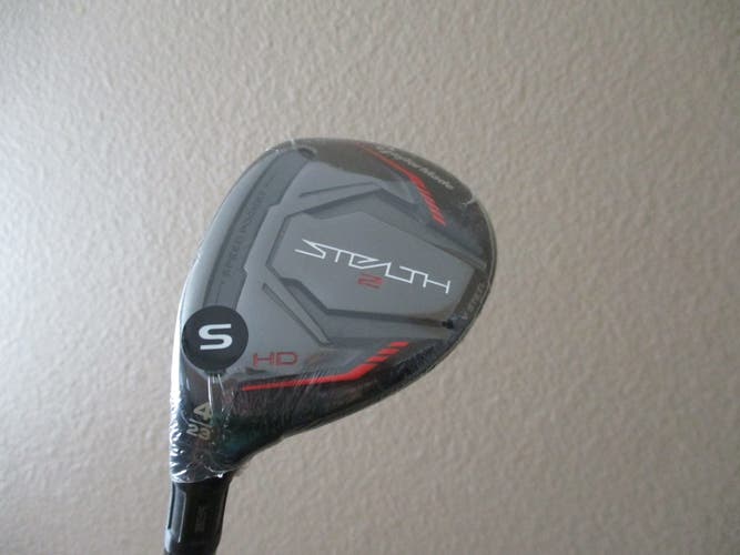 NEW LEFT HAND TAYLORMADE STEALTH 2 HD 23* #4 RESCUE HYBRID SPEEDER NX 60-S STIFF FLEX + HEAD COVER