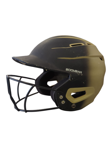Used Bombah BOOMBAH HELMET Batting Helmet w/Mask Black And Gold MD 11862-S000089896