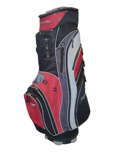 Used Powerbilt BLK/RED/GREY GOLF BAG Mens Stand Bag White/Black/Red 11862-S000089978