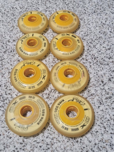 Rare Rinkrat Yellow Hornets 80/76 Used Like New Inline Skate Wheels