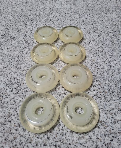 Labeda White/Clear Millenniums 80/76 Used Like New Inline Skate Wheels