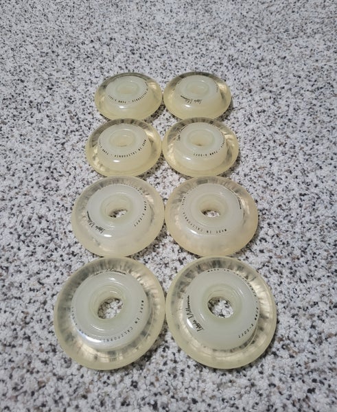 Labeda White/Clear Millenniums 80/76 Used Like New Inline Skate Wheels