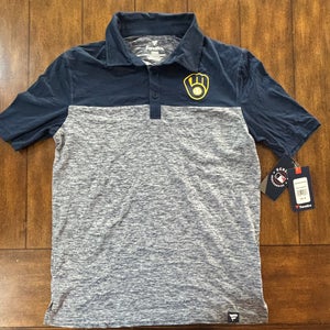 New Milwaukee Brewers — Fanatics Polo Shirt — Size Men’s Medium-NWT