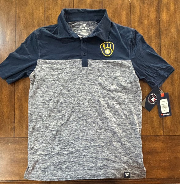 New Milwaukee Brewers — Fanatics Polo Shirt — Size Men’s Medium-NWT