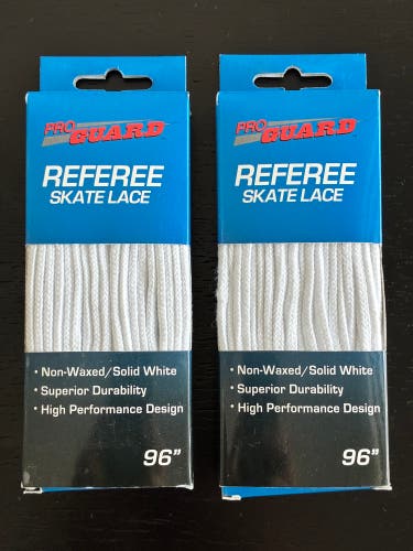 Two Pair Unwaxed White Referee Laces, 96” New