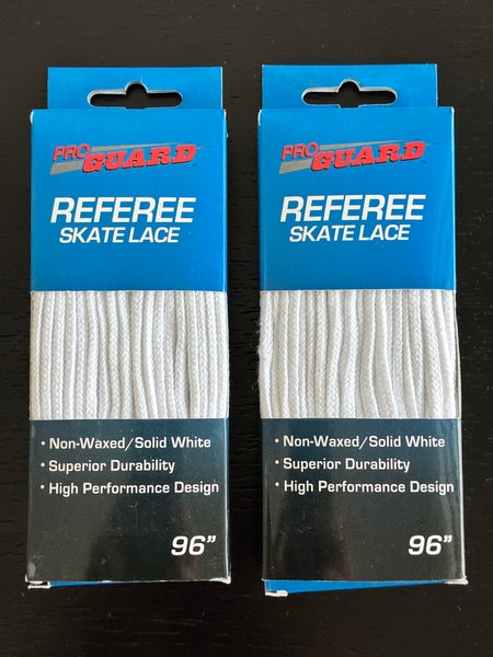 Two Pair Unwaxed White Referee Laces, 96” New