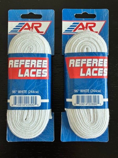 Two Pair Unwaxed White Referee Laces, 96” New