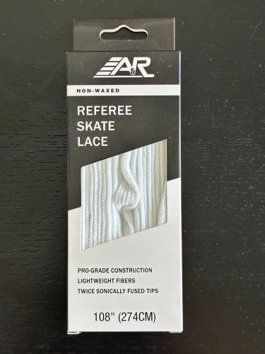 One Pair Unwaxed White Referee Laces, 108” New