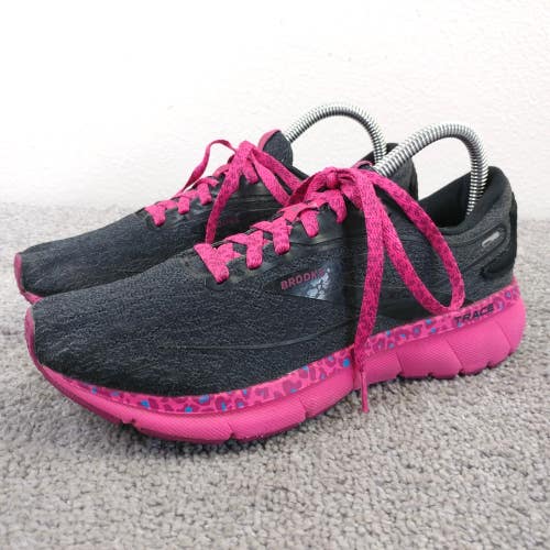 Brooks Trace 2 Womens Size 7.5 Running Shoes 1203751B579 Black Cheetah Sneakers