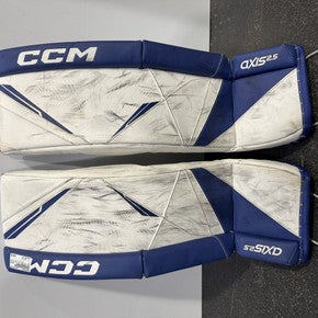 Used CCM AXIS 2.5 SZ JR 28+1 Goalie Leg Pads Junior Navy Blue 28" 11615-S000268387