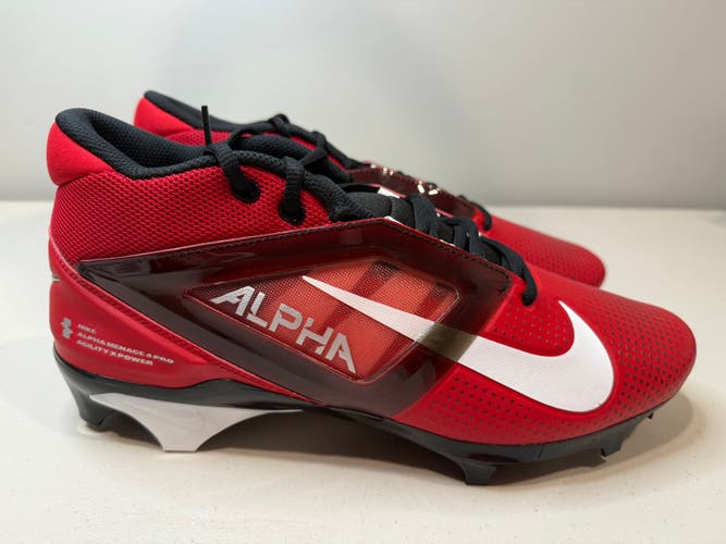 Size 11 Men’s Nike Alpha Menace 4 Pro Football Cleats Red Black
