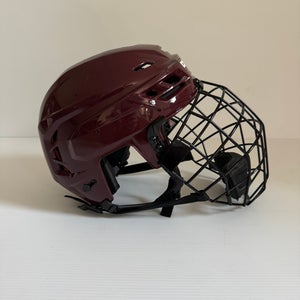 New Maroon Medium CCM Tacks 710 Pro Stock Helmet Combo