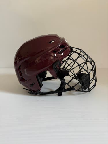 New Maroon Medium CCM Tacks 710 Pro Stock Helmet Combo
