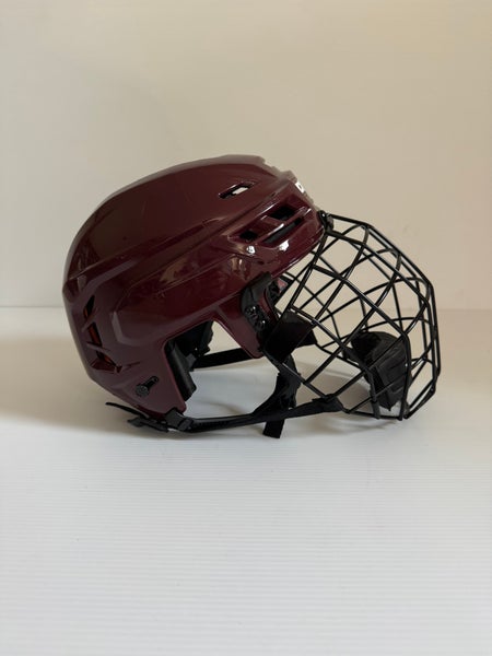 New Maroon Medium CCM Tacks 710 Pro Stock Helmet Combo