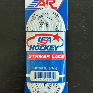 One Pair Unwaxed White Hockey Laces, 108” New