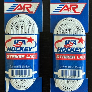 Two Pair Unwaxed White Laces, 72” New