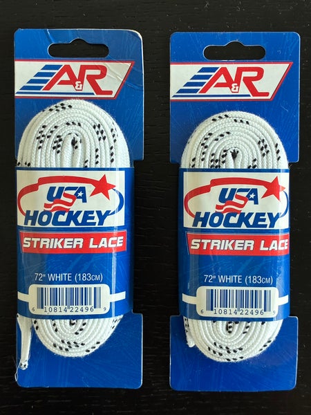 Two Pair Unwaxed White Laces, 72” New