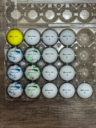 17 TaylorMade SpeedSoft Golf Balls - 6 with Ink Design