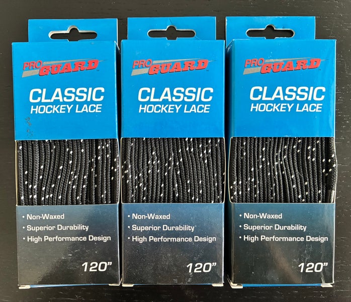 Three Pairs Unwaxed Black Laces, 120” New