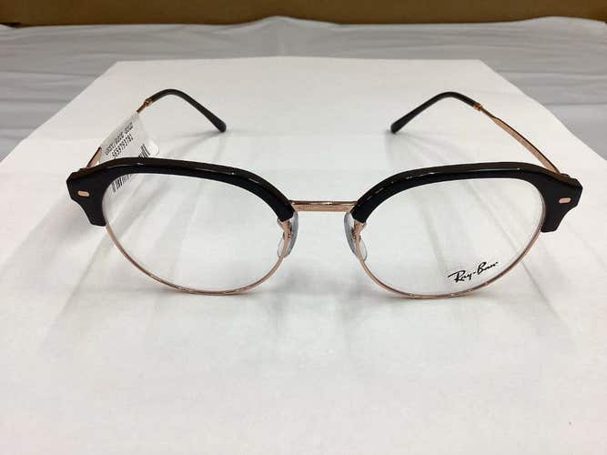 Ray-Ban Eyeglasses RB 7229 8322 Dark Grey On Rose Gold Irregular Frame 53-20-145