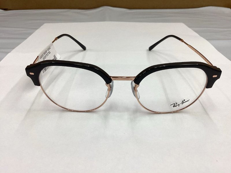 Ray-Ban Eyeglasses RB 7229 8322 Dark Grey On Rose Gold Irregular Frame 53-20-145