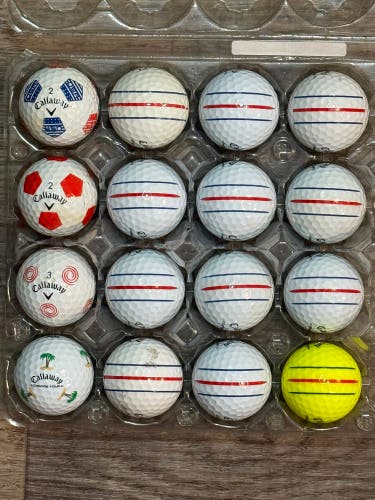 16 Callaway Triple Track and Truvis Golf Balls - Chrome Soft, Chrome Tour, ERC