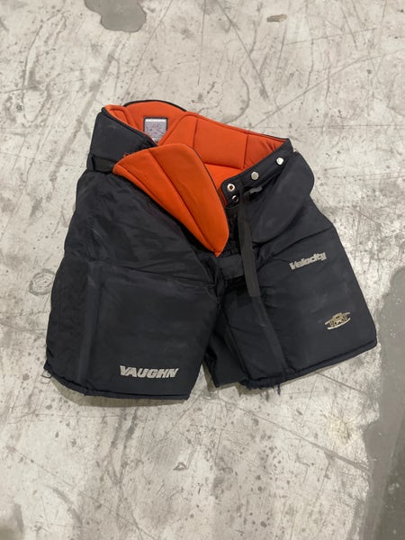 Black Senior XL Vaughn V5 7800 Hockey Goalie Pants (Used)