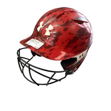 Used Under Armour HELMET Batting Helmet w/Mask Red MD 11760-S000079105