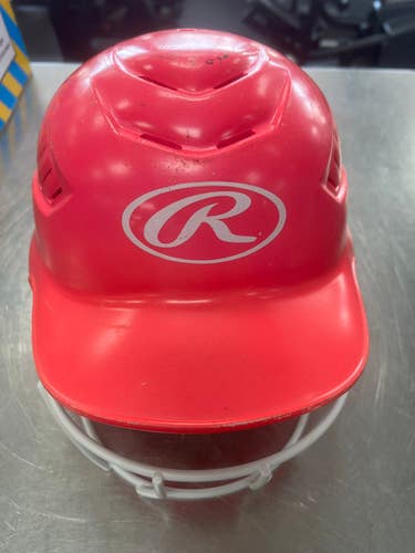 Used Rawlings BATTING HELMET WITH MASK Batting Helmet w/Mask Pink One Size 11497-S000150435