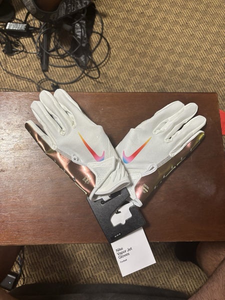 New adult XXL Nike Vapor Jet 7.0 football skill Gloves white/copper iridescent