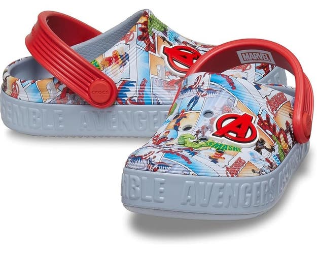 Crocs Avengers Off Court Clogs Toddler US 10C Multicolor Slip On Shoes QLW795