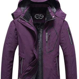 SUOKENI Snowboarding Jacket Women's M Purple Hooded Waterproof Full Zip QLW791