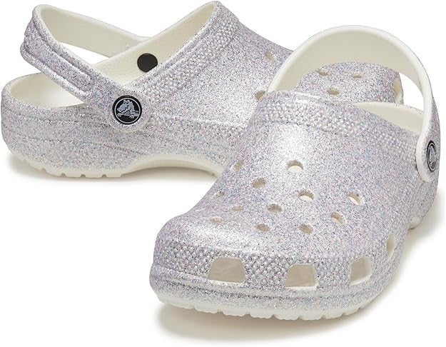 Crocs Classic Glitter Clogs Kids US 1Y Mystic Round Toe Slip On Shoes QLW801